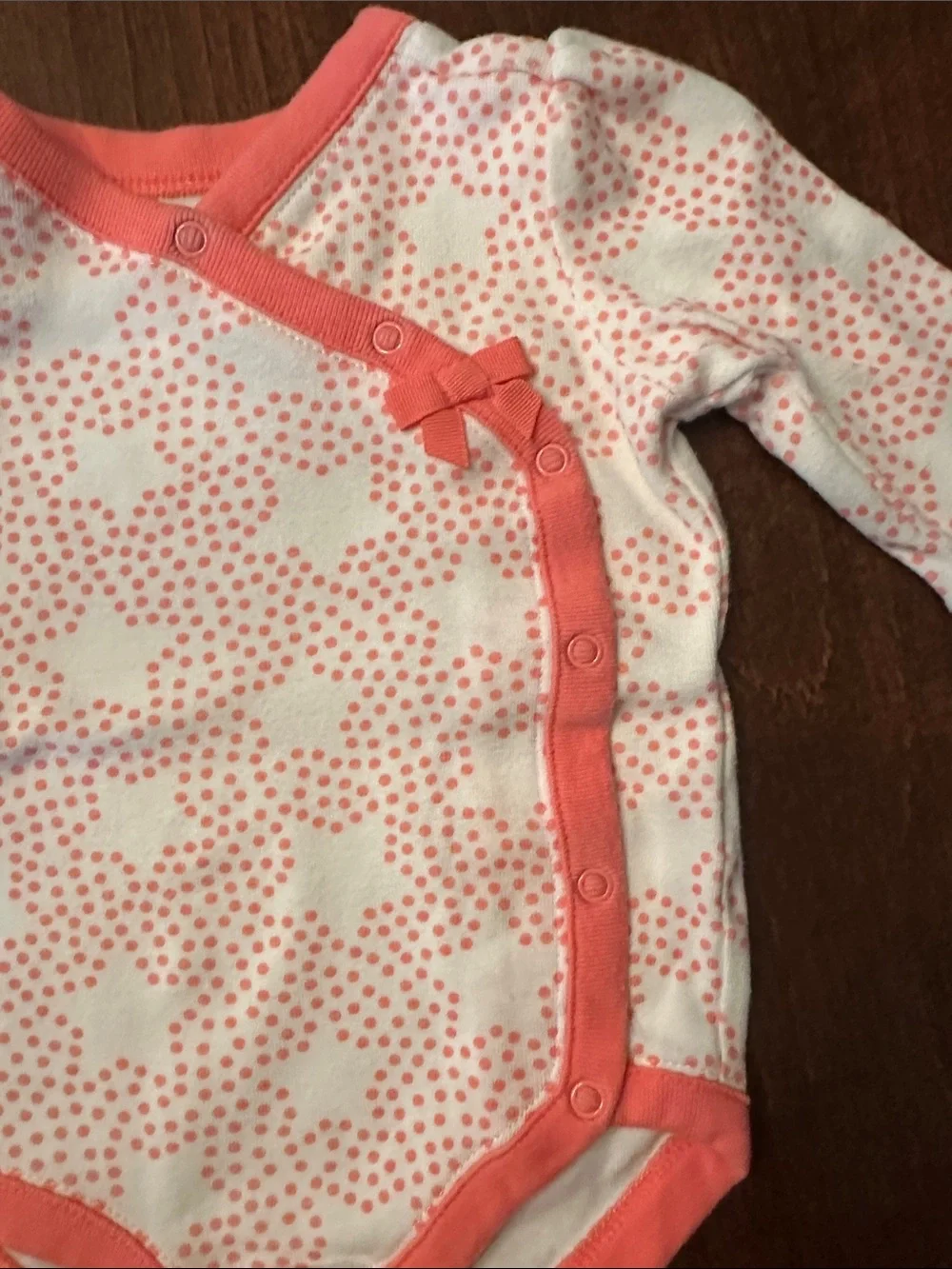 Gymboree Baby Girls Pink Coral Dot Wrap One-Piece Bodysuit